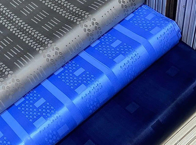 High-quality Bazin Shadda fabric with rich texture for traditional clothing